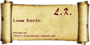 Loew Kevin névjegykártya